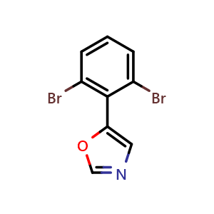 Chemical structure of 5-(2,6-dibromophenyl)oxazole , CAS 2364585-15-7, AChemBlock U128468