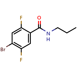 Chemical structure of 4-Bromo-2,5-difluoro-N-propylbenzamide , CAS 2379321-23-8, AChemBlock U128500