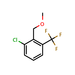 Chemical structure of 1-Chloro-2-(methoxymethyl)-3-(trifluoromethyl)benzene , CAS 2379321-58-9, AChemBlock U128533