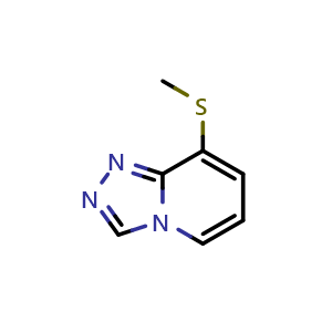 Chemical structure of 8-(Methylthio)-[1,2,4]triazolo[4,3-a]pyridine , CAS 2379321-59-0, AChemBlock U128534