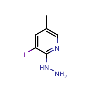 Chemical structure of 2-Hydrazinyl-3-iodo-5-methylpyridine , CAS 2379321-76-1, AChemBlock U128551
