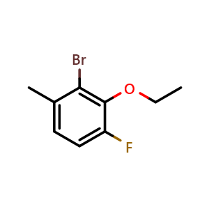 Chemical structure of 2-Bromo-3-ethoxy-4-fluoro-1-methylbenzene , CAS 2379321-86-3, AChemBlock U128561