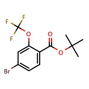 Chemical structure of tert-Butyl 4-bromo-2-(trifluoromethoxy)benzoate , CAS 2379322-16-2, AChemBlock U128589