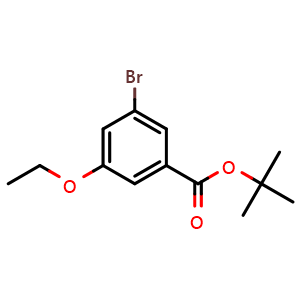 Chemical structure of tert-Butyl 3-bromo-5-ethoxybenzoate , CAS 2379322-21-9, AChemBlock U128594