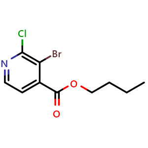 Chemical structure of Butyl 3-bromo-2-chloroisonicotinate , CAS 2379322-37-7, AChemBlock U128608