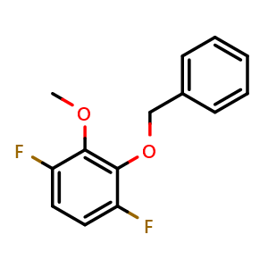 Chemical structure of 2-(Benzyloxy)-1,4-difluoro-3-methoxybenzene , CAS 2379322-45-7, AChemBlock U128616