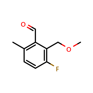 Chemical structure of 3-Fluoro-2-(methoxymethyl)-6-methylbenzaldehyde , CAS 2379322-81-1, AChemBlock U128647