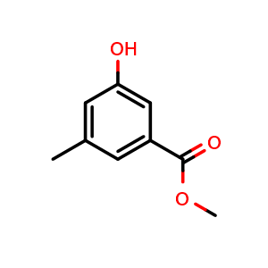 Chemical structure of Methyl 3-hydroxy-5-methylbenzoate , CAS 2615-71-6, AChemBlock U128656