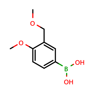 Chemical structure of 4-Methoxy-3-(methoxymethyl)phenylboronic acid , CAS 338454-42-5, AChemBlock U128671