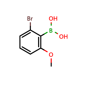 Chemical structure of 2-Bromo-6-methoxyphenylboronic acid , CAS 352525-79-2, AChemBlock U128679