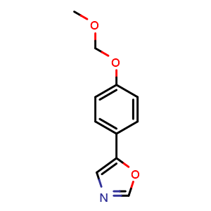Chemical structure of 5-(4-(Methoxymethoxy)phenyl)oxazole , CAS 374641-43-7, AChemBlock U128686