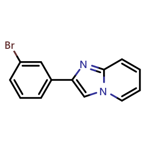 Chemical structure of 2-(3-Bromophenyl)imidazo[1,2-a]pyridine , CAS 419557-33-8, AChemBlock U128708