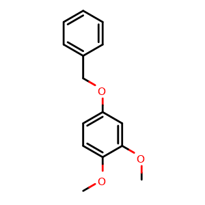 Chemical structure of 1-(Benzyloxy)-3,4-dimethoxybenzene , CAS 42138-42-1, AChemBlock U128711