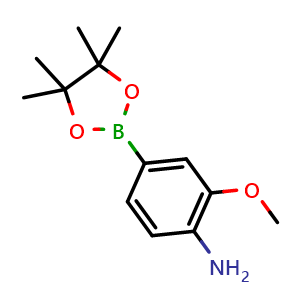Chemical structure of 4-Amino-3-methoxyphenylboronic acid, pinacol ester , CAS 461699-81-0, AChemBlock U128717