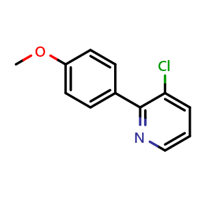 Chemical structure of 3-Chloro-2-(4-methoxyphenyl)pyridine , CAS 483324-02-3, AChemBlock U128721