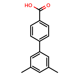 Chemical structure of 3',5'-Dimethyl-[1,1'-biphenyl]-4-carboxylic acid , CAS 505082-92-8, AChemBlock U128727