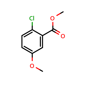 Chemical structure of Methyl 2-chloro-5-methoxybenzoate , CAS 54810-63-8, AChemBlock U128741