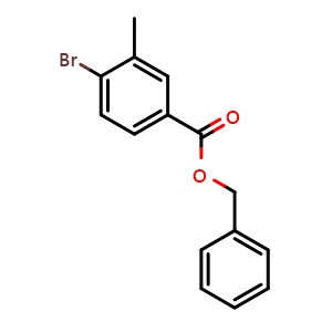 Chemical structure of 4-Bromo-3-methylbenzoic acid benzyl ester , CAS 591775-13-2, AChemBlock U128753