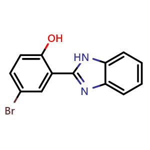 Chemical structure of 2-(1H-benzo[d]imidazol-2-yl)-4-bromophenol , CAS 62871-28-7, AChemBlock U128760