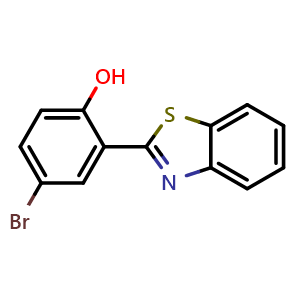 Chemical structure of 2-(Benzo[d]thiazol-2-yl)-4-bromophenol , CAS 6344-17-8, AChemBlock U128763