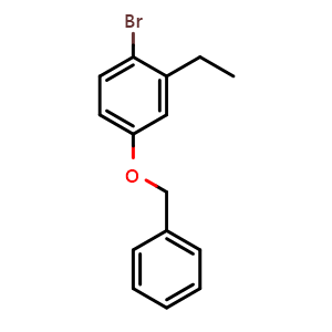 Chemical structure of 1-Bromo-2-ethyl-4-[(phenylmethyl)oxy]benzene , CAS 668477-51-8, AChemBlock U128770