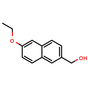 Chemical structure of (6-Ethoxynaphthalen-2-yl)methanol , CAS 757230-57-2, AChemBlock U128804
