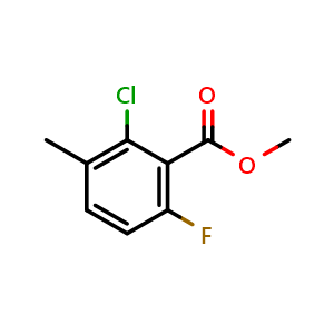 Chemical structure of Methyl 2-chloro-6-fluoro-3-methylbenzoate , CAS 773874-00-3, AChemBlock U128813