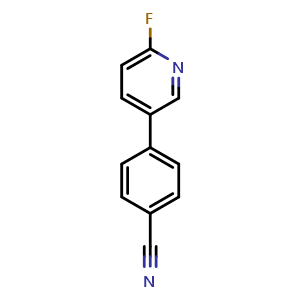 Chemical structure of 4-(6-Fluoro-3-pyridinyl)benzonitrile , CAS 832735-44-1, AChemBlock U128826
