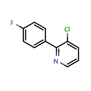 Chemical structure of 3-Chloro-2-(4-fluorophenyl)pyridine , CAS 847226-00-0, AChemBlock U128831