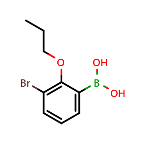 Chemical structure of 3-Bromo-2-propoxyphenylboronic acid , CAS 848779-86-2, AChemBlock U128835