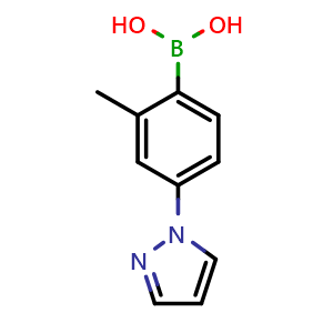 Chemical structure of 2-Methyl-4-(pyrazol-1-yl)phenylboronic acid , CAS 858523-47-4, AChemBlock U128843