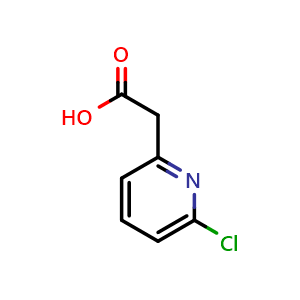 Chemical structure of 2-(6-Chloropyridin-2-yl)acetic acid , CAS 885267-14-1, AChemBlock U128867