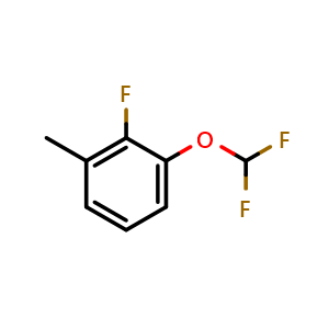 Chemical structure of 1-(Difluoromethoxy)-2-fluoro-3-methylbenzene , CAS 90370-43-7, AChemBlock U128880