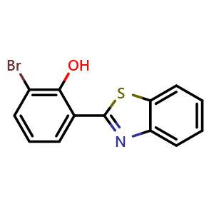 Chemical structure of 2-(Benzo[d]thiazol-2-yl)-6-bromophenol , CAS 90481-36-0, AChemBlock U128883