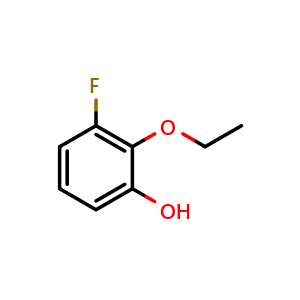 Chemical structure of 2-Ethoxy-3-fluorophenol , CAS 909302-85-8, AChemBlock U128887