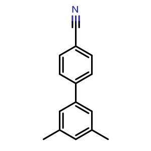 Chemical structure of 3',5'-Dimethyl-[1,1'-biphenyl]-4-carbonitrile , CAS 935552-89-9, AChemBlock U128902