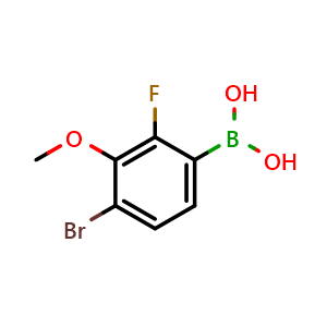 Chemical structure of 4-Bromo-2-fluoro-3-methoxyphenylboronic acid , CAS 943830-77-1, AChemBlock U128912