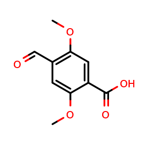 Chemical structure of 2,5-Dimethoxy-4-formylbenzoic acid , CAS 94930-47-9, AChemBlock U128917