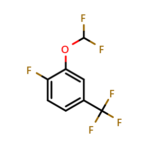 Chemical structure of 3-(Difluoromethoxy)-4-fluorobenzotrifluoride , CAS 957146-67-7, AChemBlock U128922