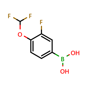 Chemical structure of 4-(Difluoromethoxy)-3-fluorophenylboronic acid , CAS 958451-69-9, AChemBlock U128924