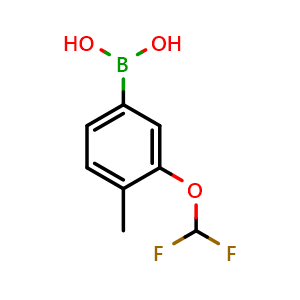 Chemical structure of 3-(Difluoromethoxy)-4-methylphenylboronic acid , CAS 958451-74-6, AChemBlock U128925