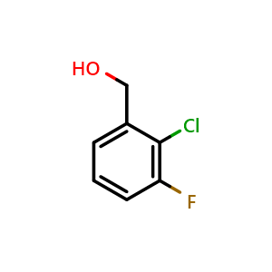 Chemical structure of 2-Chloro-3-fluorobenzyl alcohol , CAS 96516-32-4, AChemBlock U128928