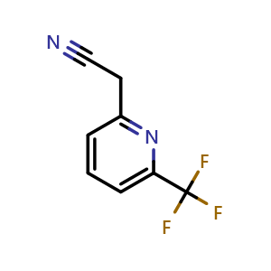 Chemical structure of 2-(6-(trifluoromethyl)pyridin-2-yl)acetonitrile , CAS 1000564-90-8, AChemBlock U128938