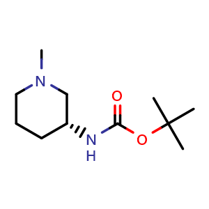Chemical structure of tert-butyl (R)-(1-methylpiperidin-3-yl)carbamate , CAS 1001354-56-8, AChemBlock U128943