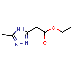 Chemical structure of ethyl 2-(5-methyl-4H-1,2,4-triazol-3-yl)acetate , CAS 100187-10-8, AChemBlock U128944