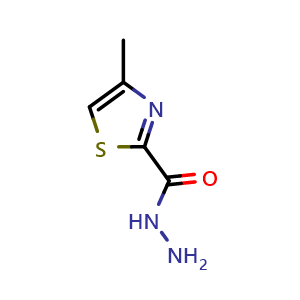 Chemical structure of 4-methylthiazole-2-carbohydrazide , CAS 100516-76-5, AChemBlock U128948