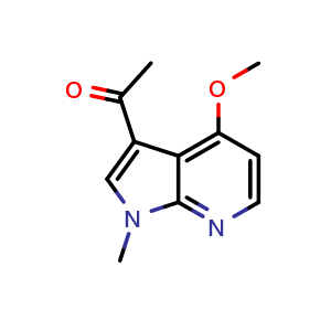Chemical structure of 1-(4-methoxy-1-methyl-1H-pyrrolo[2,3-b]pyridin-3-yl)ethan-1-one , CAS 1011711-68-4, AChemBlock U128956