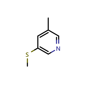 Chemical structure of 3-methyl-5-(methylthio)pyridine , CAS 1022658-35-0, AChemBlock U128990