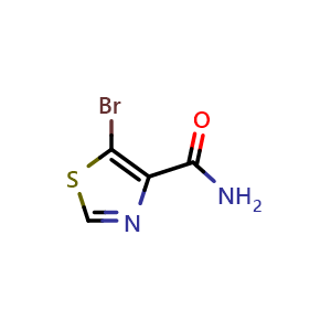 Chemical structure of 5-bromothiazole-4-carboxamide , CAS 1025468-10-3, AChemBlock U128994