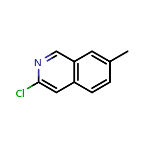 Chemical structure of 3-chloro-7-methylisoquinoline , CAS 1033201-77-2, AChemBlock U129001